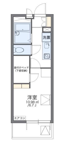レオパレス高尾III(1K/4階)の間取り写真