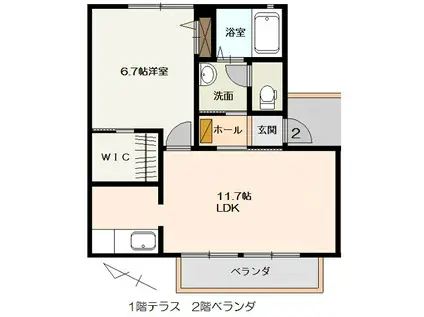 シャーメゾン神宮寺(1LDK/1階)の間取り写真