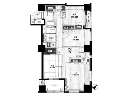 日暮里アインスタワー(3LDK/6階)の間取り写真