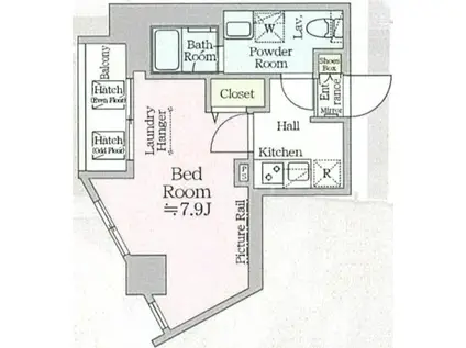 ティモーネ押上イースト(1K/6階)の間取り写真