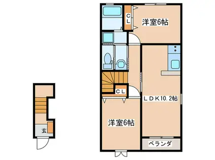 サンステージIII(2LDK/2階)の間取り写真
