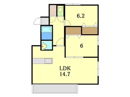 ティアラ(2LDK/8階)の間取り写真