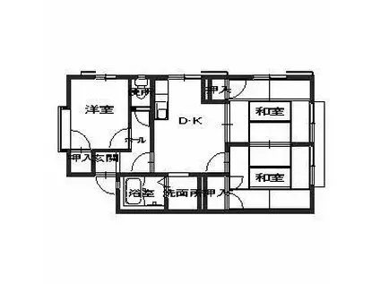 あしべハイツ(3DK/1階)の間取り写真