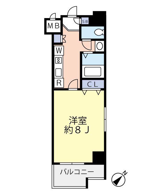 グランヴァンウエストヴィル町田(1K/5階)の間取り写真