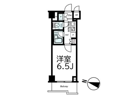 ルーブル武蔵小杉(1K/6階)の間取り写真