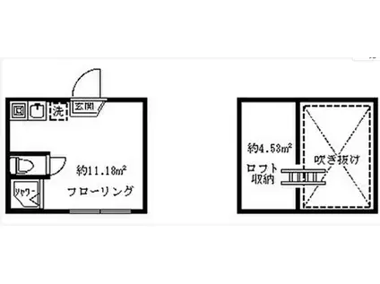 ソフィアスイング(ワンルーム/2階)の間取り写真
