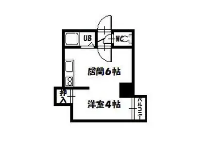 ラシアール2条通(1DK/5階)の間取り写真