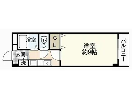 ウィンディア宮内(1K/6階)の間取り写真