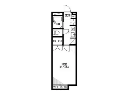 アムール上福岡(1K/2階)の間取り写真