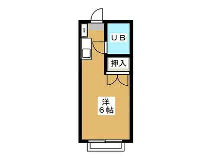 ハイツスバル谷(ワンルーム/1階)の間取り写真