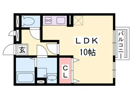 パークハイム吾妻(ワンルーム/2階)の間取り写真