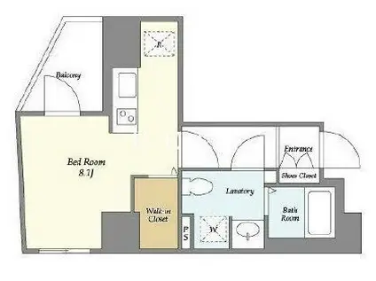 ピュアレジデンス小石川(ワンルーム/4階)の間取り写真