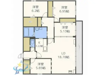 MARUYAMA-CITY.STELLA(4LDK/5階)の間取り写真