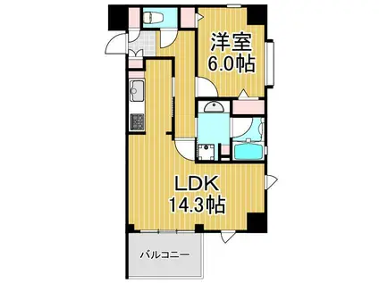 ランドステージ北千住ジョイフロント(1LDK/4階)の間取り写真