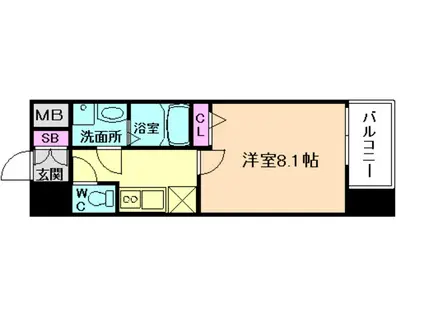 レジデンス大阪福島フォルテ(1K/10階)の間取り写真