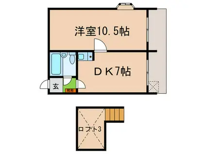 ヨーロピアン西明石(1DK/1階)の間取り写真