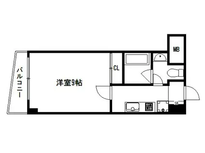 アルビオン(1K/5階)の間取り写真