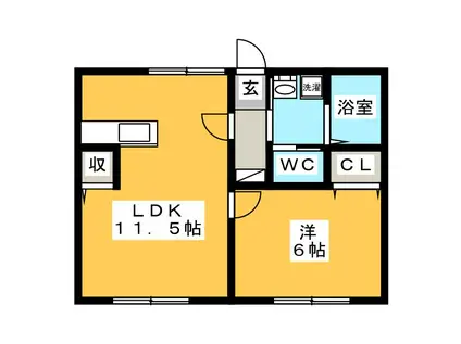 グリーンハイツ1(1LDK/2階)の間取り写真