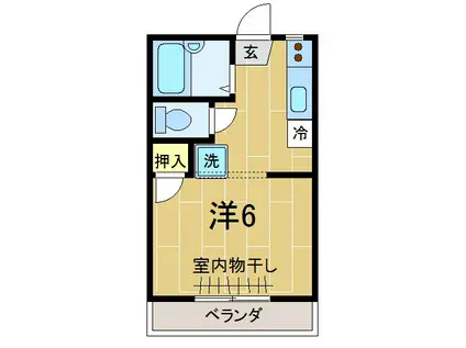 ガーデンハイツSAP(1K/2階)の間取り写真