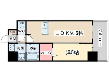 プレサンス梅田東クォーレ(1LDK/2階)の間取り写真
