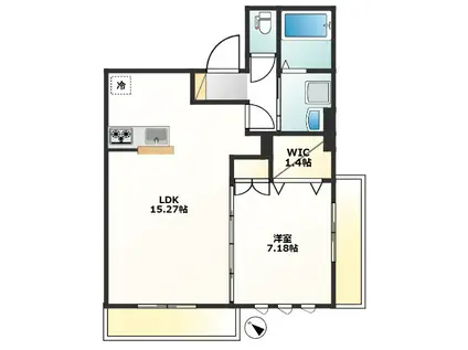 ディアコート柳原(1LDK/3階)の間取り写真