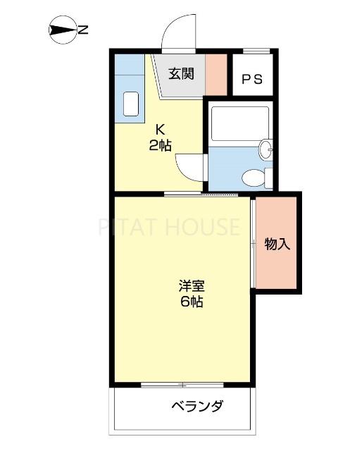 ラヴニール(1K/2階)の間取り写真