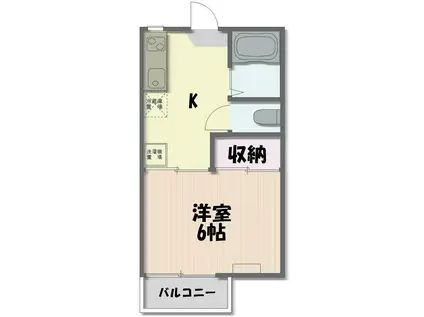 コーポラス東菓(1K/1階)の間取り写真