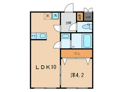 BOULEDOGUE FRANCAIS KOMAZAWA(1LDK/2階)の間取り写真