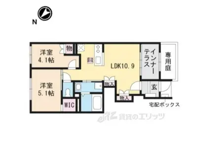 コンフォール横木(2LDK/1階)の間取り写真