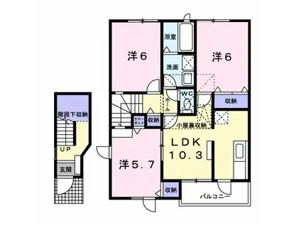 シルエット プリンセスB(3LDK/2階)の間取り写真
