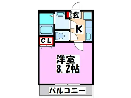 MビルII(1K/5階)の間取り写真