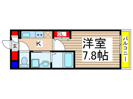 グランシャリオ(1K/2階)の間取り写真