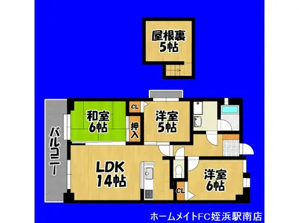 サンセーヌ百道(3SLDK/5階)の間取り写真