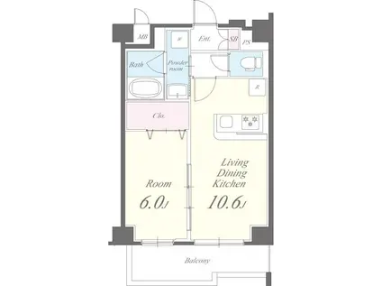 カサ・ポルト(1LDK/2階)の間取り写真