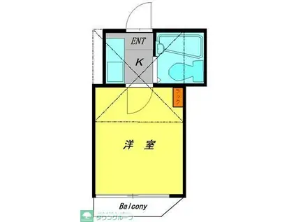 マイシルク(1K/2階)の間取り写真