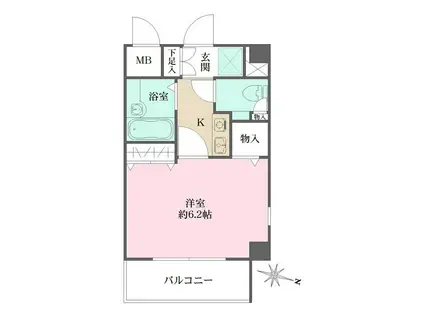 アルシュ住吉(1K/4階)の間取り写真