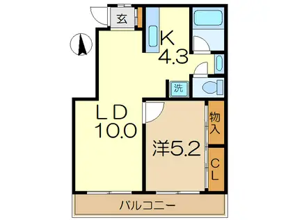 アメニティ35(1LDK/3階)の間取り写真