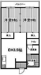 グリーンヒル舞子(2DK/3階)の間取り写真