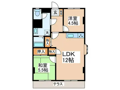 パドーレエスペランサ(2LDK/1階)の間取り写真