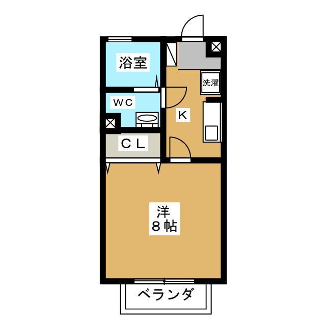 セジュールなつめ(1K/1階)の間取り写真
