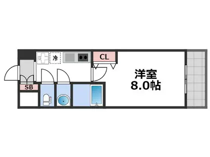 MV.IMP大阪鶴橋(1K/8階)の間取り写真