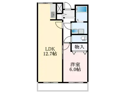 グレイス(1LDK/2階)の間取り写真
