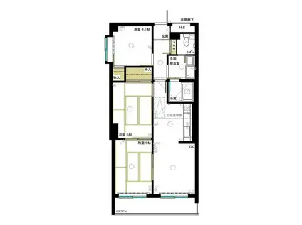 パークハイツ(3DK/2階)の間取り写真