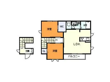 スプリングハーモニーH(2LDK/2階)の間取り写真