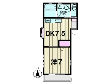 メゾン・ワイエス(1DK/1階)の間取り写真