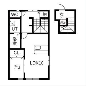 グラージアス(1LDK/2階)の間取り写真