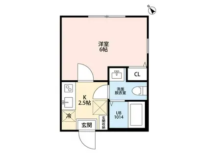 GOLD LAGOON 富岡東(1K/1階)の間取り写真