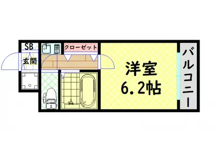 プレサンス難波ウエスト(1K/9階)の間取り写真