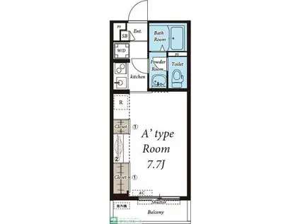 リブリ・三鷹(1K/1階)の間取り写真