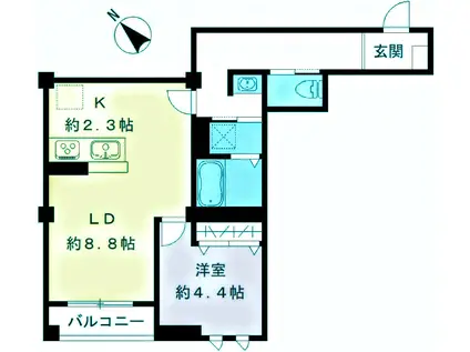 ソラーナデュオ(1LDK/3階)の間取り写真